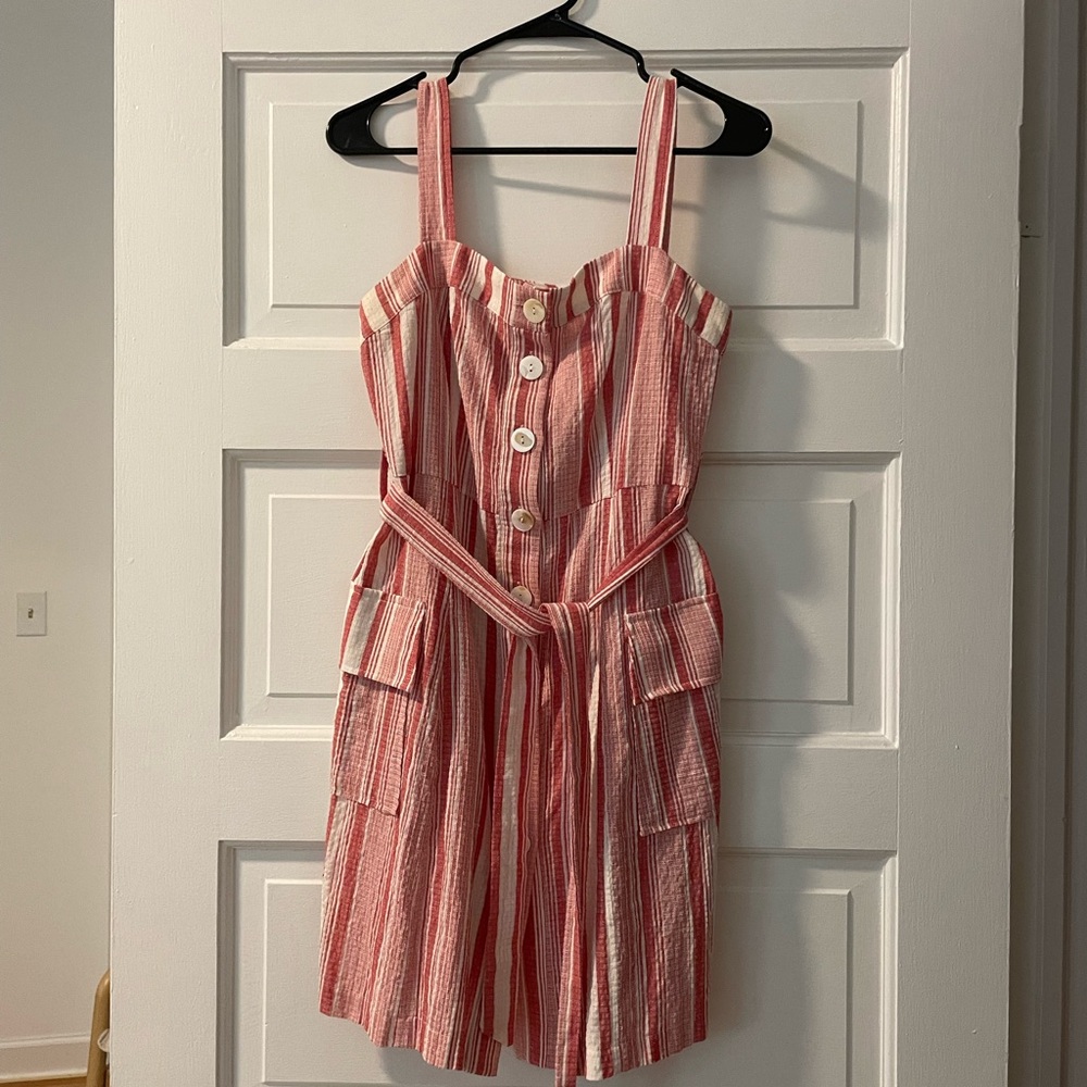 Linen tie waist dress